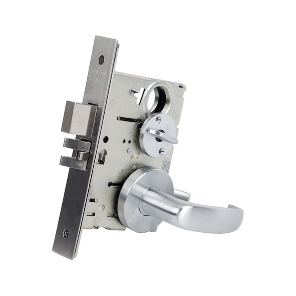 Storeroom Mortise Lock, SFIC Prep, Less Core, Quantum Lever, Gala Rose, Satin Stainless Steel
